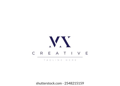 MX abstract minimalist letters Logo Monogram. It is a minimalist logo, this logo is made by combining two letters