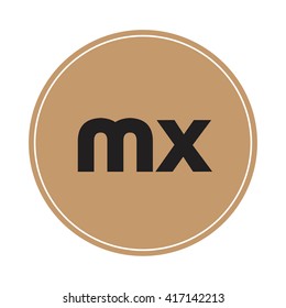 mx brown letters ,abstract background logo, design identity in circle, alphabet letter