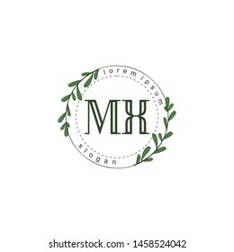 MX Initial beauty floral logo template