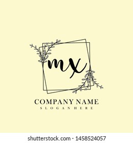 MX Initial beauty floral logo template