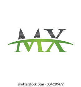MX initial company green swoosh logo