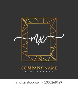 MX Initial Handwriting logo template vector