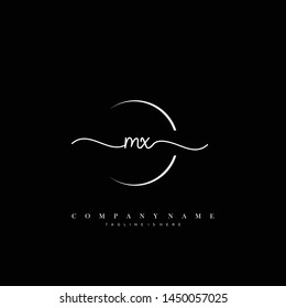 MX initial handwriting logo template vector
