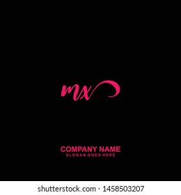 MX Initial handwriting logo vector
