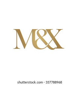 Nx Initial Logo Ampersand Monogram Golden Vector De Stock Libre De Regal As