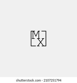 MX initial logo in line concept in high quality professional design that will be best for companies