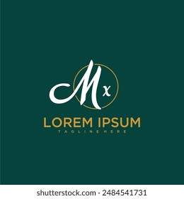 MX initial monogram for beauty and business logo