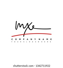 MX initial signature logo. handwriting logo template vector,