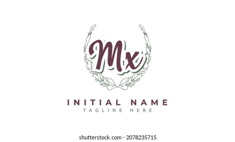 Mx Initials, handwriting logo vector