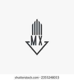 MX initialisiert Stockillustration des Real Estate Logos. Logo-Vektorgrafik