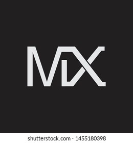 MX intial logo Capital Letters black background