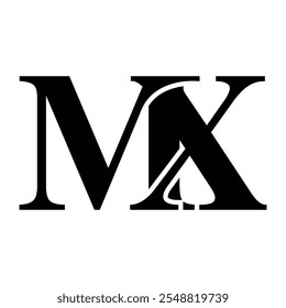 MX letter black logo icon template 1