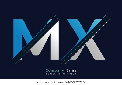 MX letter colorful logo in the circle. Vector Logo Illustration.