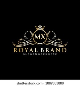 MX Letter Initial Luxurious Brand Logo Template.