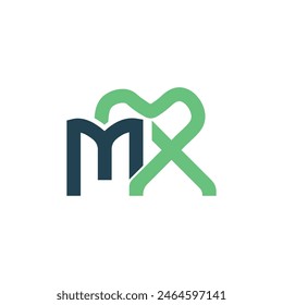 MX letter logo design on luxury background. MX monogram initials letter logo concept. XM icon design. LOVE elegant and Professional letter logo and icon design on premium backgraund. M X MX XM LOVE