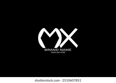 MX letter logo design on black background. MX creative initials letter logo concept. MX unique design.
