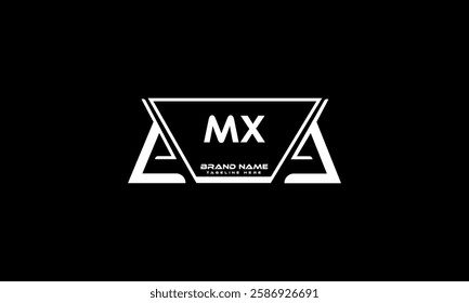 MX letter logo design on black background. MX creative initials letter logo concept. MX unique design