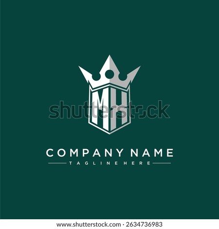 MX letter monogram initial logo for shield and crown design