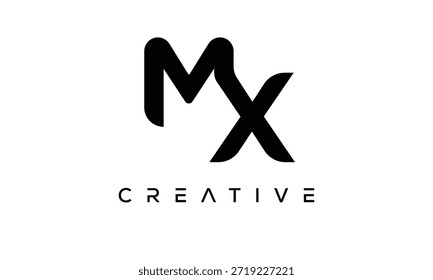 Letra mx Logotipo Monograma para identidade de marca criativa moderna