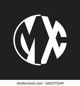 MX Logo monogram with Negative space style design tempate
