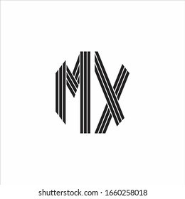 Mx Logo Monogram Outline Style Linked Stock Vector (Royalty Free ...