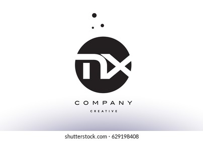 MX M X alphabet company letter logo design vector icon template simple black white circle dot dots creative abstract