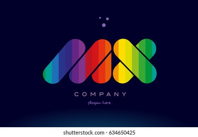 mx m x alphabet letter colorful creative colors text dots creative company logo vector icon design template