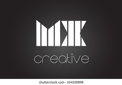 MX M X Creative Letter Logo Design With White and Black Lines.