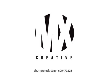 MX M X White Letter Logo Design with Circle Background Vector Illustration Template.