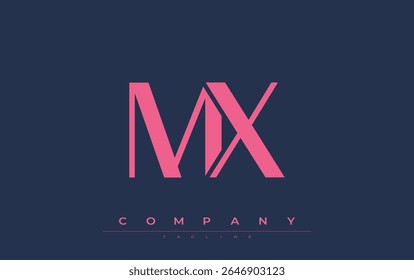 MX Modern Initials Logo Design. Branding logo with stylized initials showcasing bold design and modern aesthetic. Ideal for professional business branding or creative projects focusing on minimalistic
