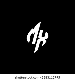 MX monogram esport logo design with cool shape concept in vector