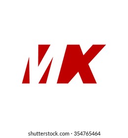 MX negative space letter logo red