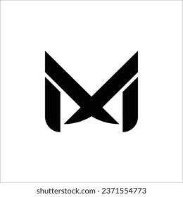MX or XM initial minimal monogram elegant modern brand unique logo