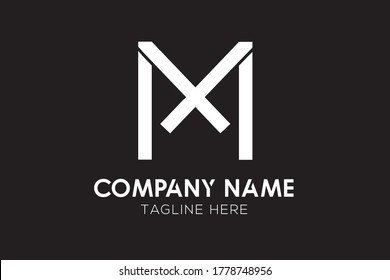 mx xm letter logo design template