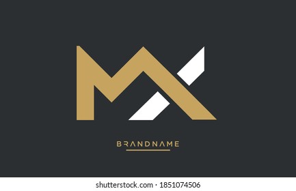 MX, XM, M, X Abstract Letters Logo Emblem Monogram