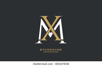 MX, XM, M, X Abstract Letters Logo Emblem Monogram