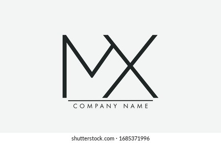 MX XM M X Letter Logo Design Template Vector

