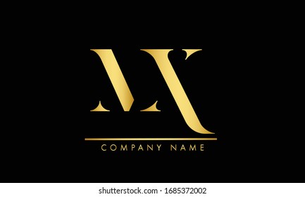 MX XM M X Letter Logo Design Template Vector
