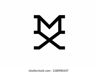 MX xm m x monogrzm logo isolated on white background