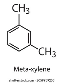 m-Xylene Chemical compound (meta-xylene) is an aromatic hydrocarbon.  It is one of the three isomers of dimethylbenzene known collectively as xylenes.dimethylbenzene C8H10 , vector illustration
