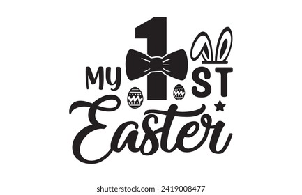 Mi primera Semana Santa, Pascua, conejito, feliz día de Pascua con camisetas de diseño Paquete, Pascua Retro, Pascua graciosa, Ilustración vectorial imprimible, Vacaciones, Cortar archivos Cricut, Silhouette, png,Cara conejita