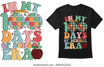 In My 100 Days Of School ERA First Day Of School, Apple Vector, Pencil Vector