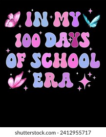 En mis 100 días de colegio, retro 100 días de camiseta escolar