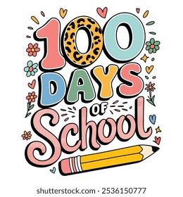 Em meus 100 dias de escola t-shirt Design