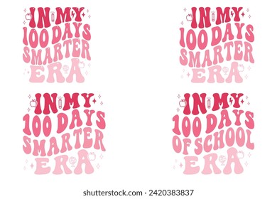In My 100 Days Smarter Era, In My 100 Days of School Era retro T-shirt