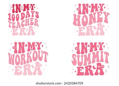 In My 100 Days Teacher Era, In My Honey Era, In My Workout Era, In My Summit Era retro T-shirt