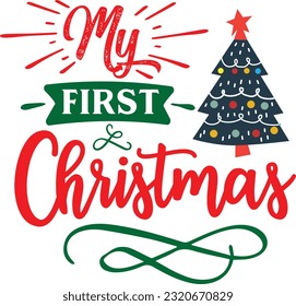 My 1st Christmas svg, Dog Christmas svg design, pet Christmas svg file