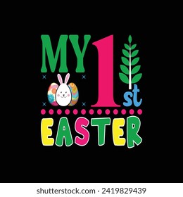 MY 1st EASTER illustrations with patches for t-shirts and other uses