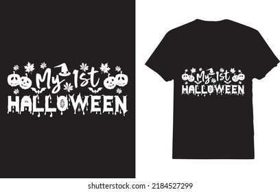 My 1st Halloween T-Shirt Design For Girl And Baby And Woman