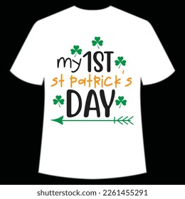 my 1st St. Patrick's Day Shirt Print Template, Lucky Charms, Irish, everyone has a little luck Typography Design